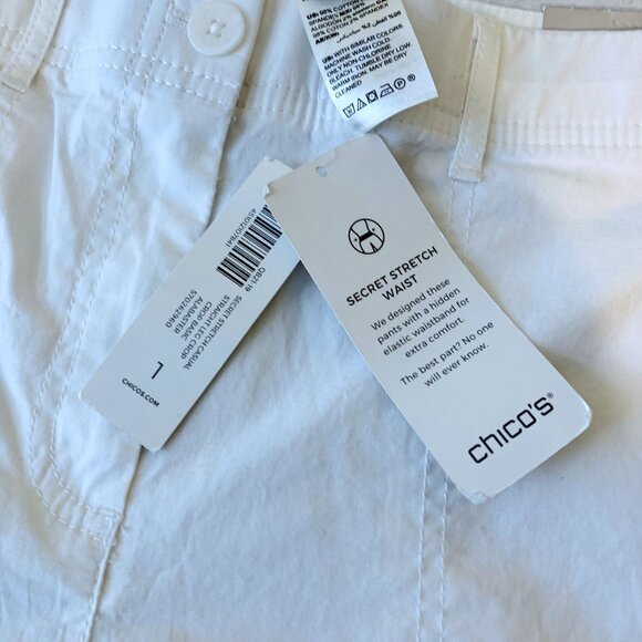NEW Chicos Womens Secret Stretch Everyday Straight Leg Crops Alabaster Size 1| 8 - Picture 11 of 15